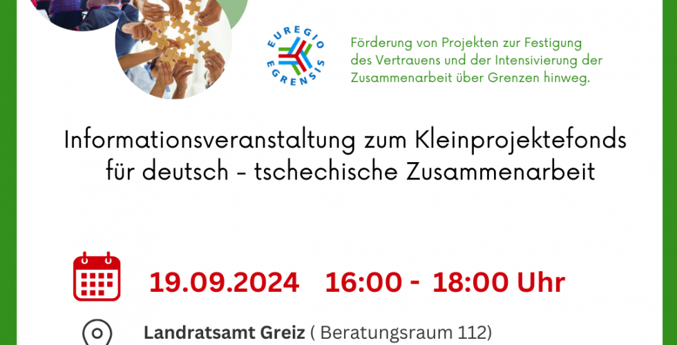 Informationsveranstaltung zum Kleinprojektefonds für deutsch-tschechische Zusammenarbeit.